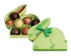 Osterhase mit Pralinen gefüllt, Genuss-Agentur